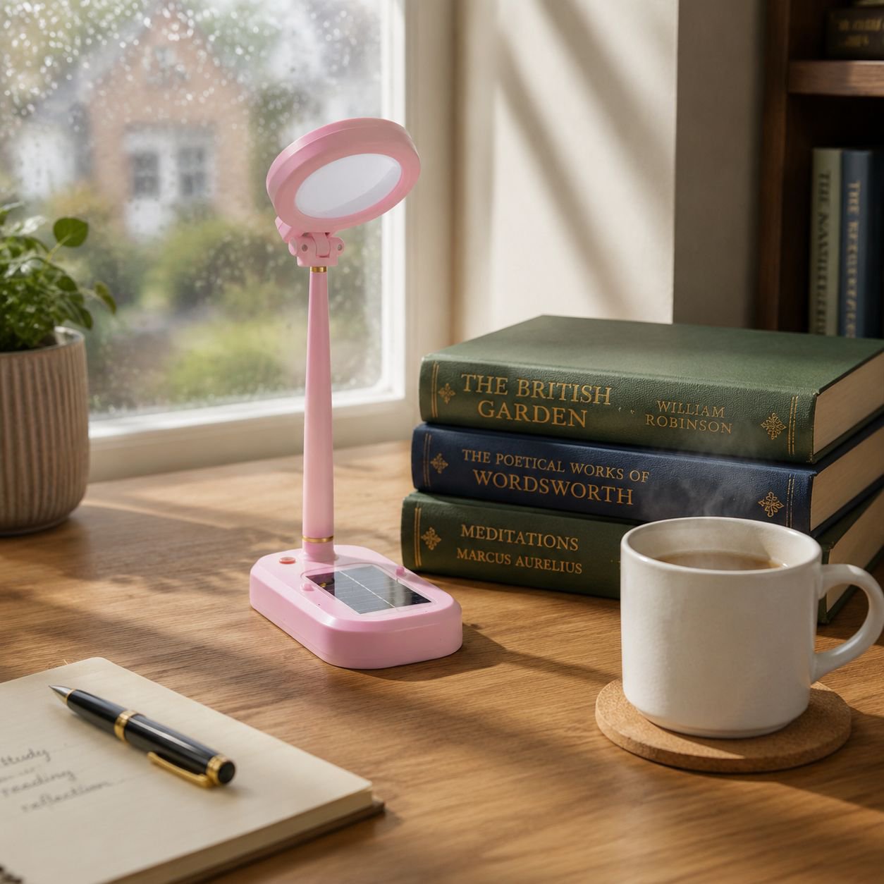 Solar Rechargeable Desk Lamp Study Fan