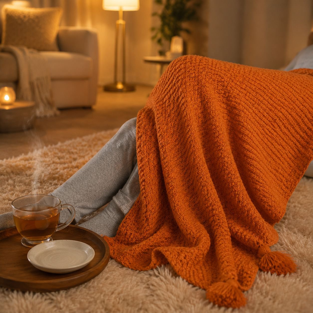 Office Use Scandinavian Leisure Knitted Wool Blanket