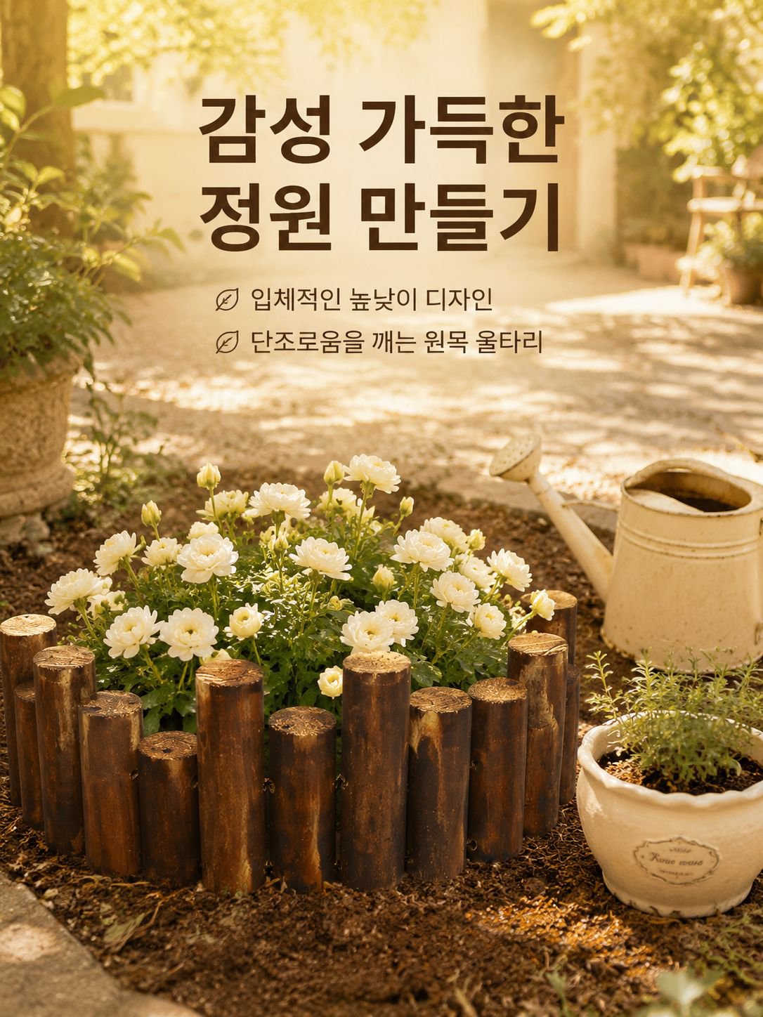 방부 정원 분리 목재 울타리 화단
