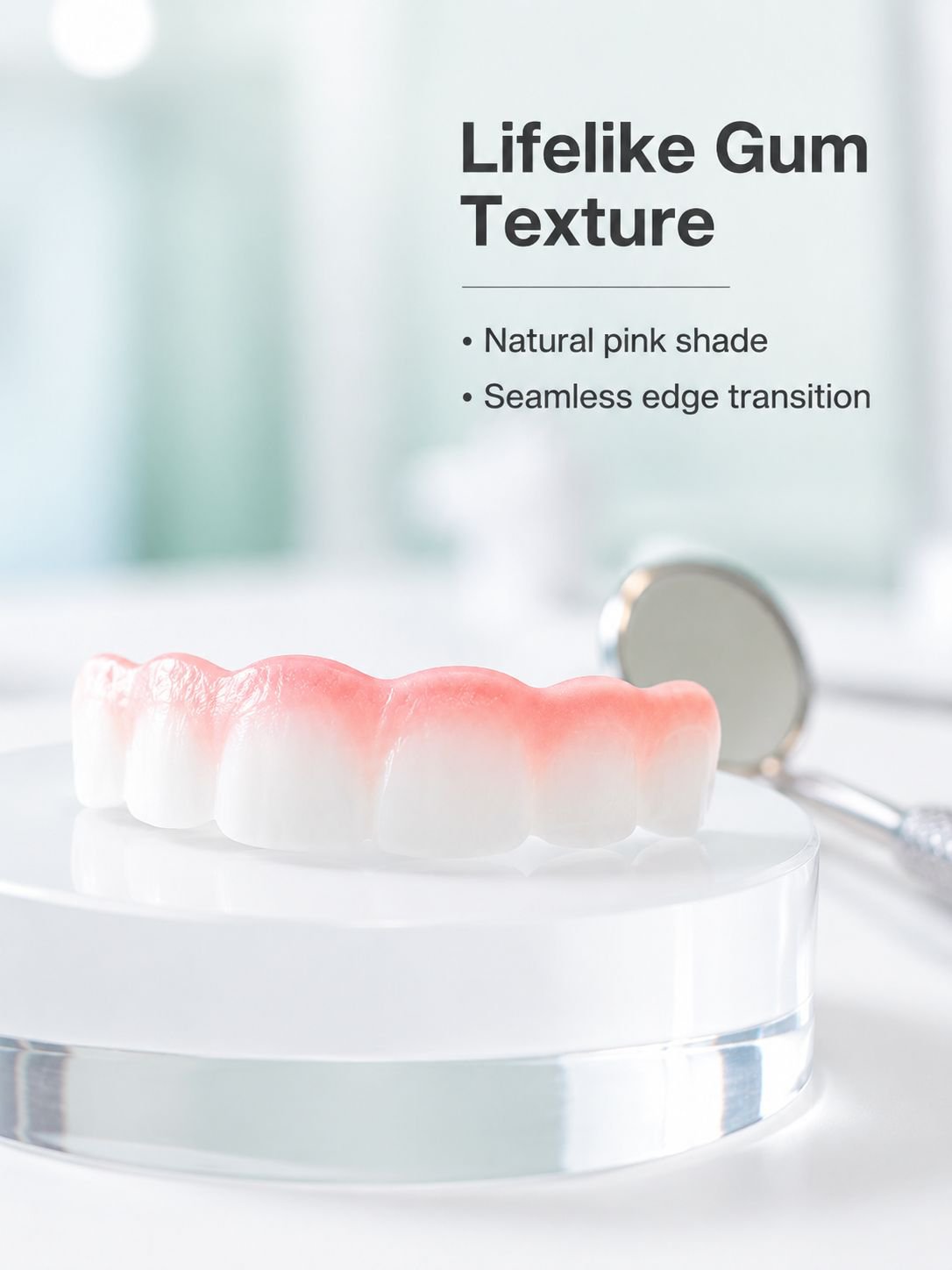 Before and after using whitening fake teeth