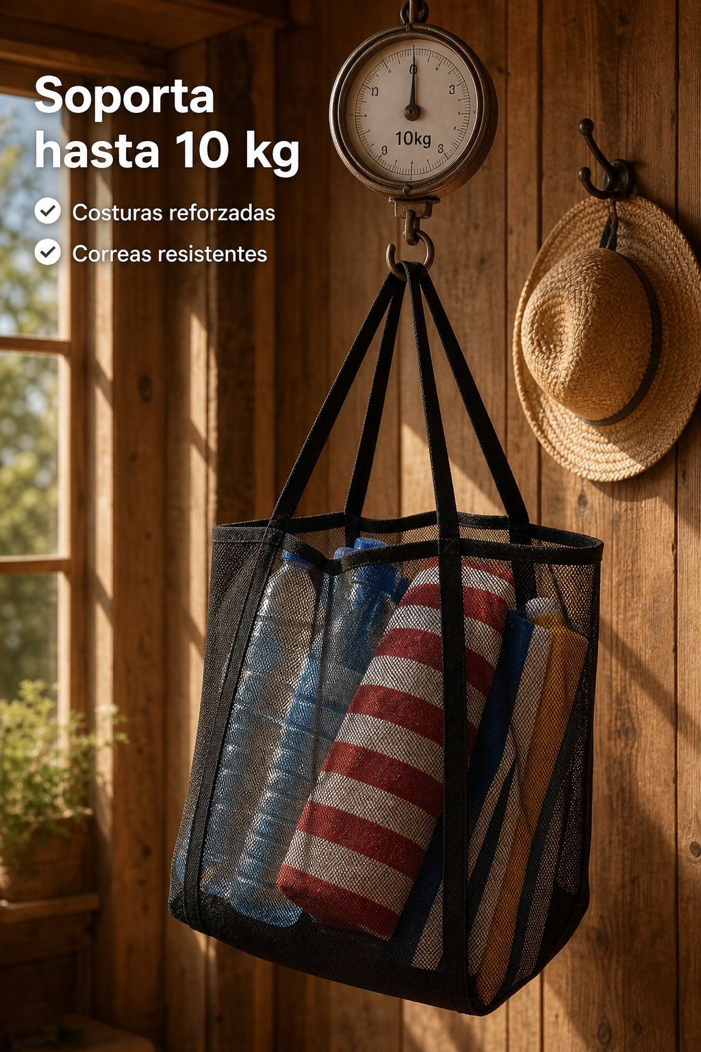 Bolsa portátil de malla fácil de limpiar para la playa
