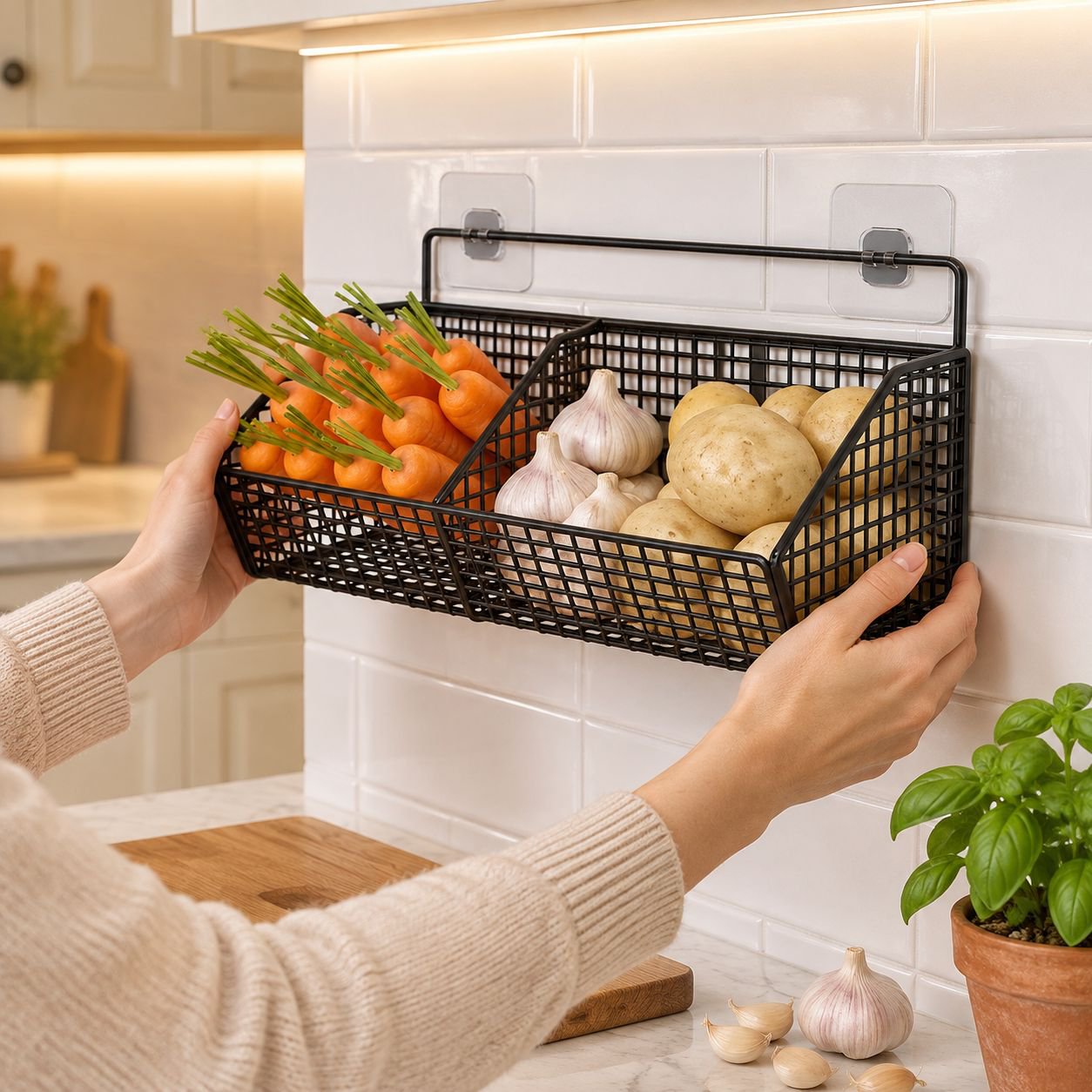 JMY-Estante de almacenamiento para cocina sin clavos
