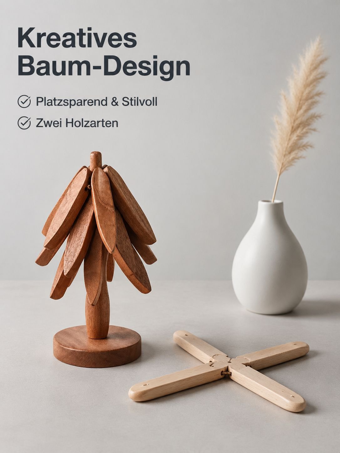 Buchenholz Untersetzer – Kreative Tischmatte, hitzebeständig für Töpfe, Tassen und Schalen
