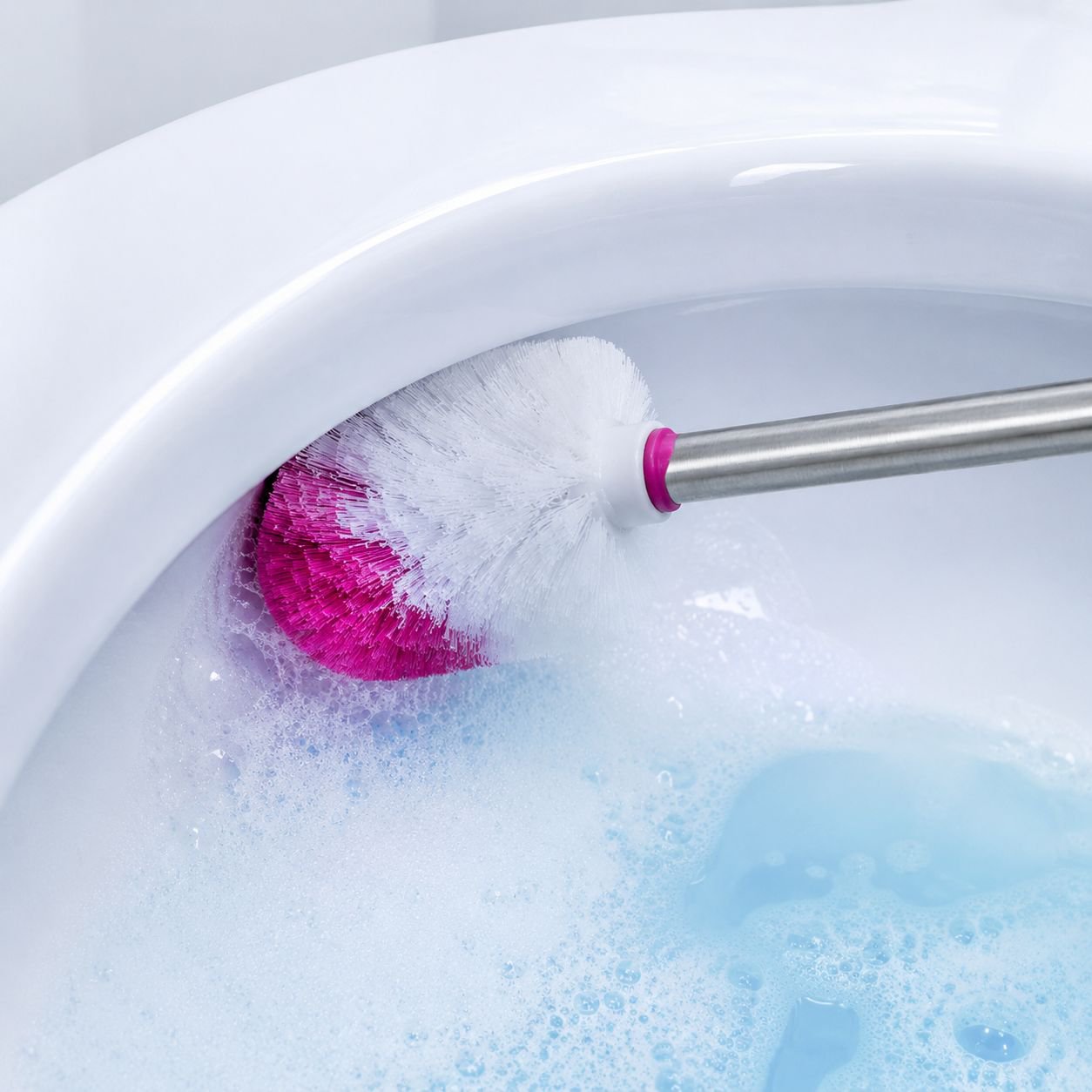 Extended Handle Stainless Steel Toilet Cleaning Brush