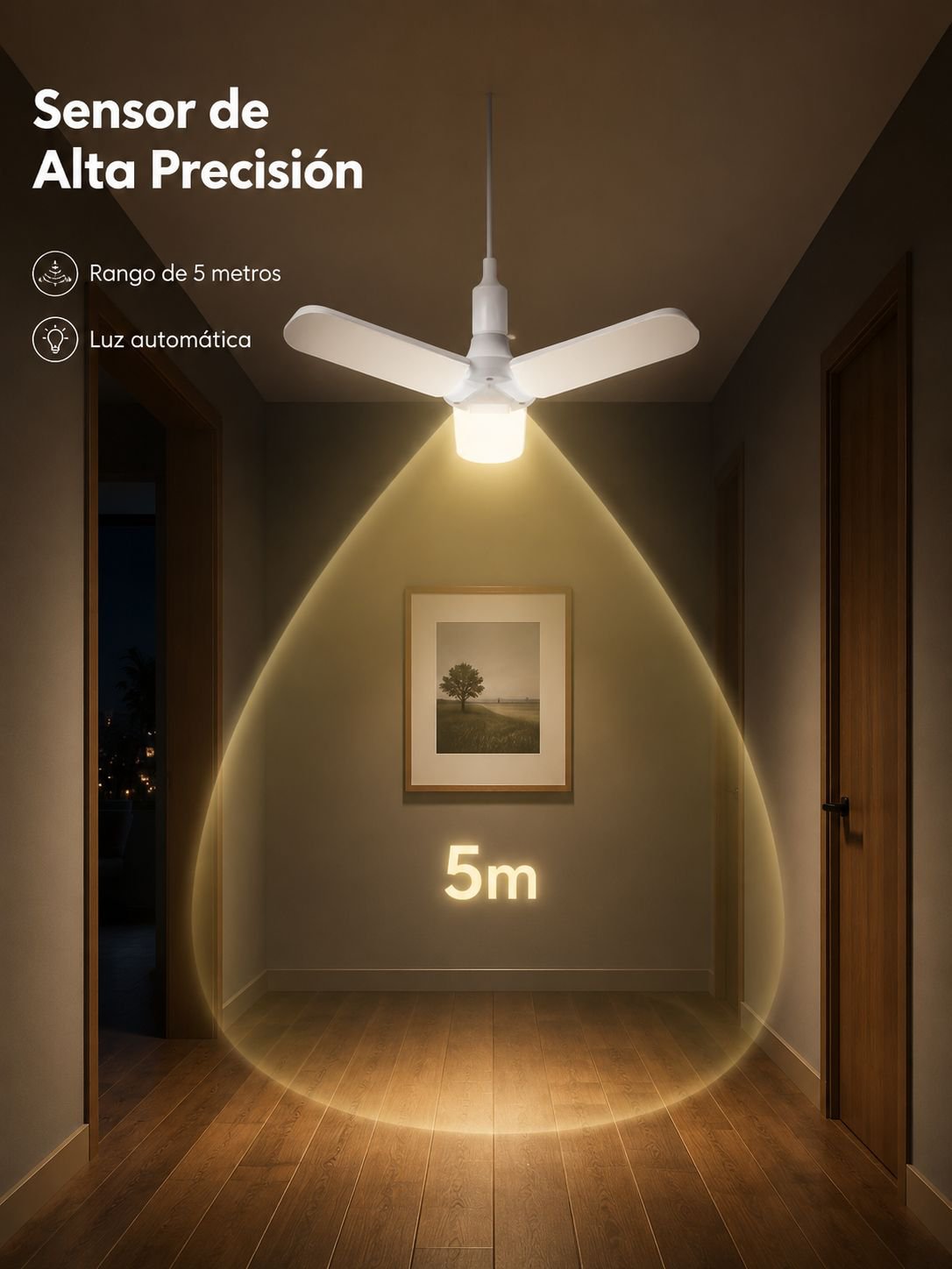 Ventilador de techo inteligente con sensor