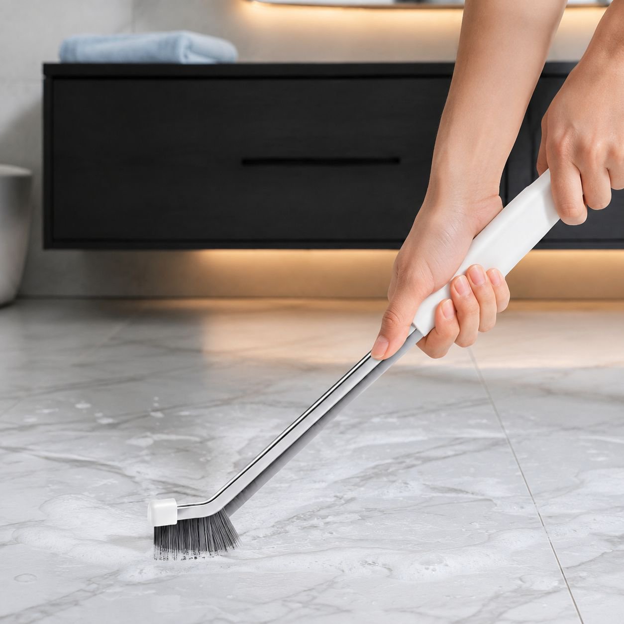 Ergonomic handle stainless steel cleaning brush