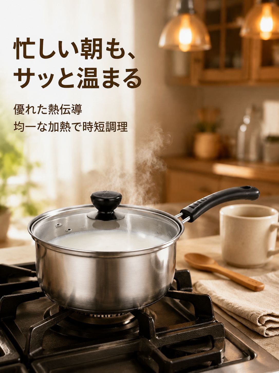 家庭用厚手ステンレス小鍋