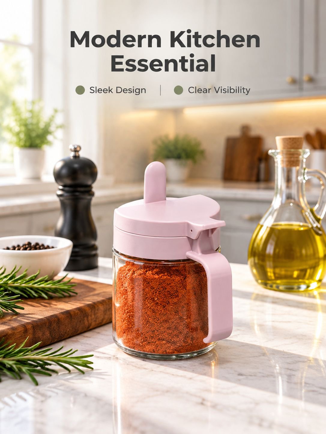 Airtight moisture proof plastic spice jar with press pop up lid