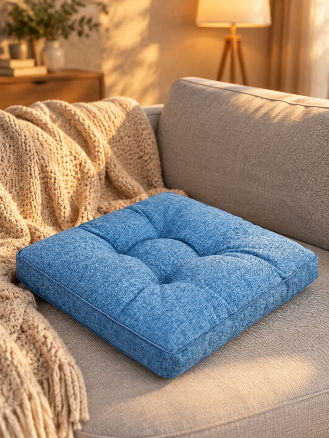 Cushion supporting lower back on office chair