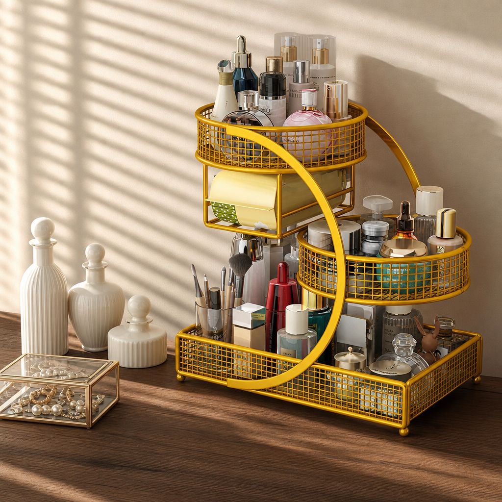 Desktop Cosmetic Organizer on Bathroom Sink