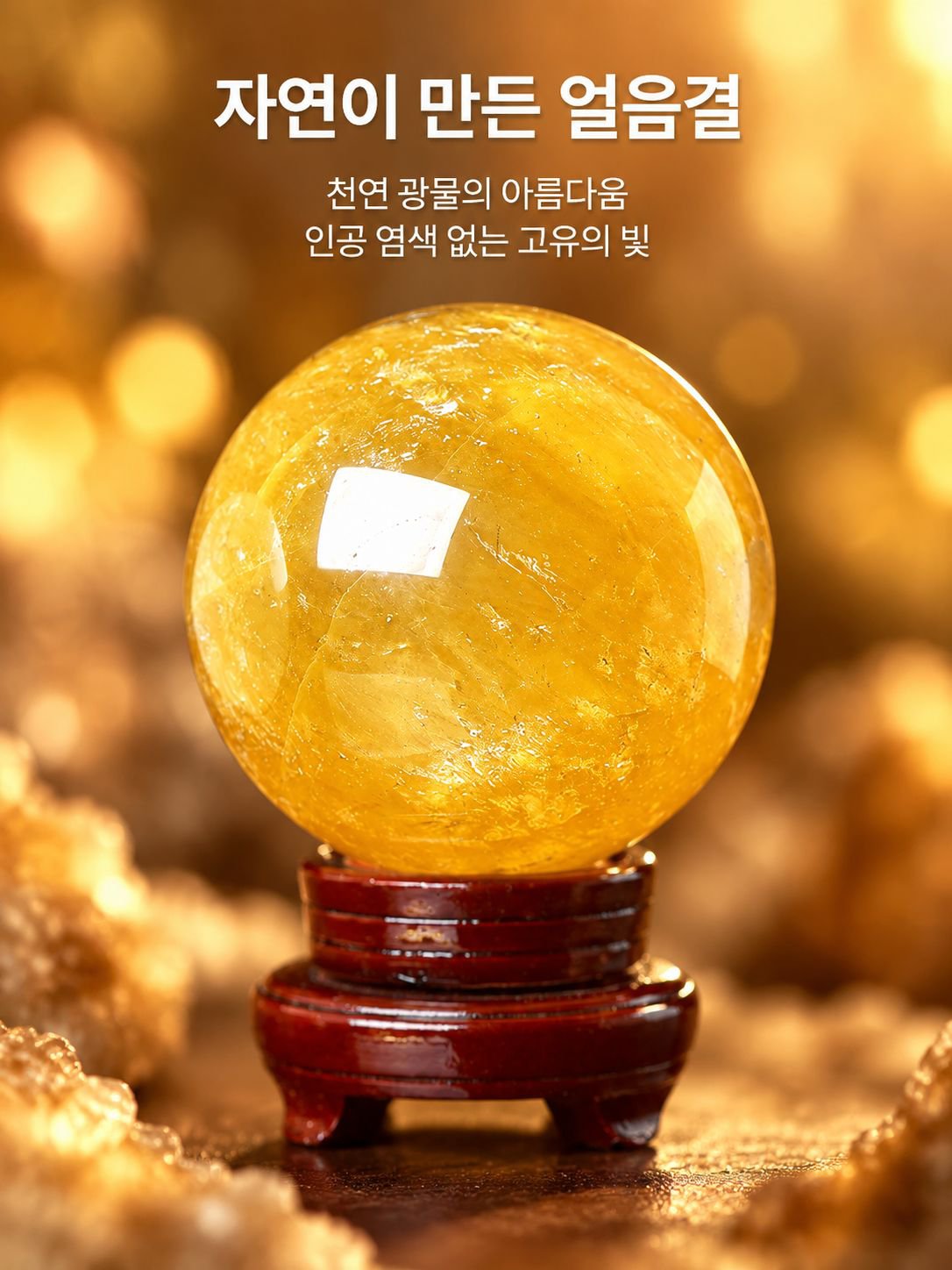 천연 황수정 연마 크리스탈 볼 홈 장식품