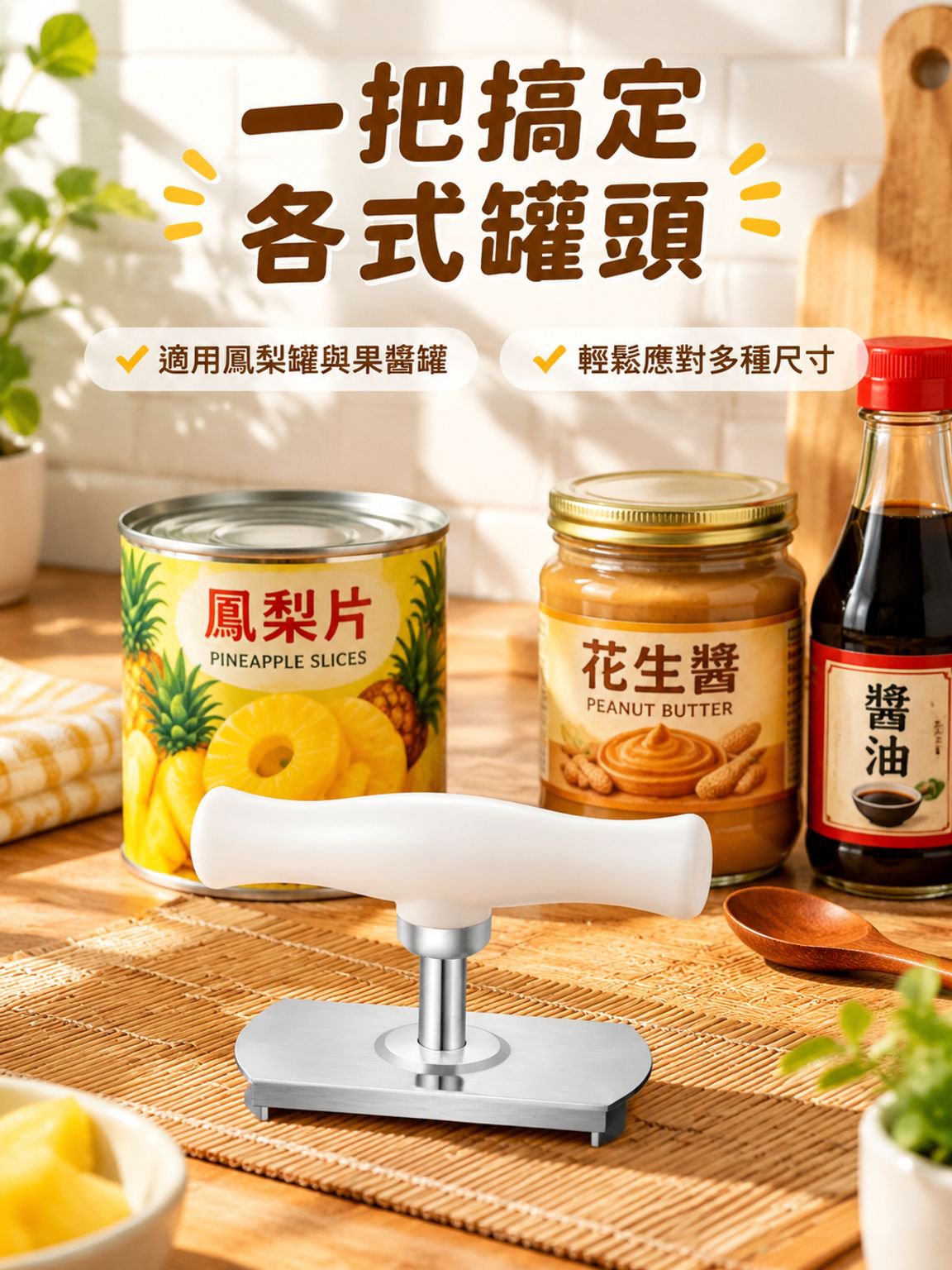 多功能不鏽鋼省力家用廚房開罐器