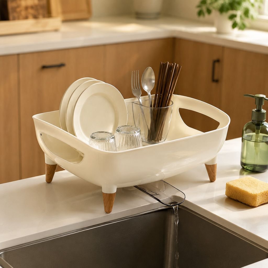 Elegant dish drying rack for contemporary kitchens