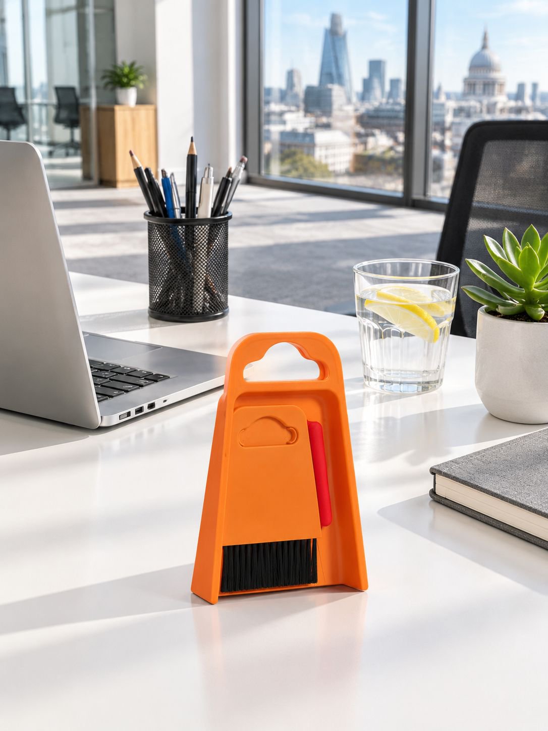 Compact Mini Desktop Broom and Dustpan Set perfect for workspace cleaning