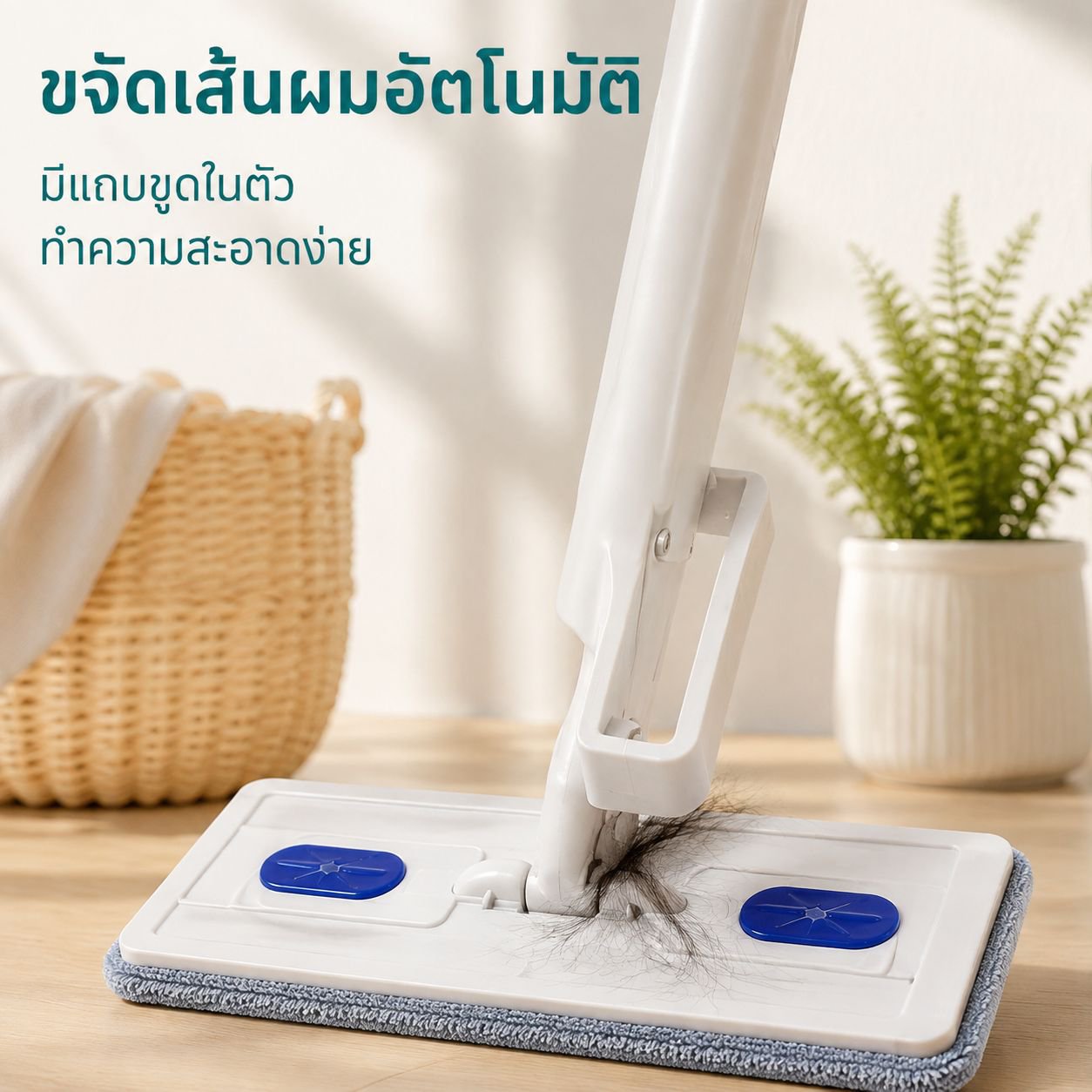 ไม้ถูพื้นอัตโนมัติไม่ต้องซักมือ