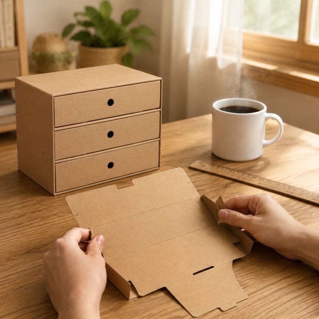 Organisation de bureau avec boîte de rangement multifonctions