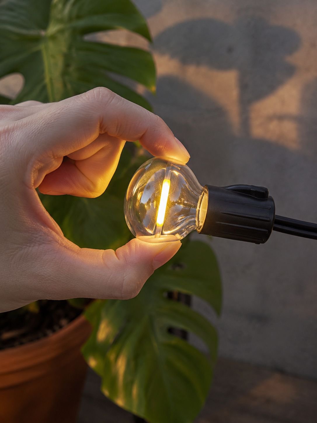 Ambiente romántico en balcón con luces solares G40