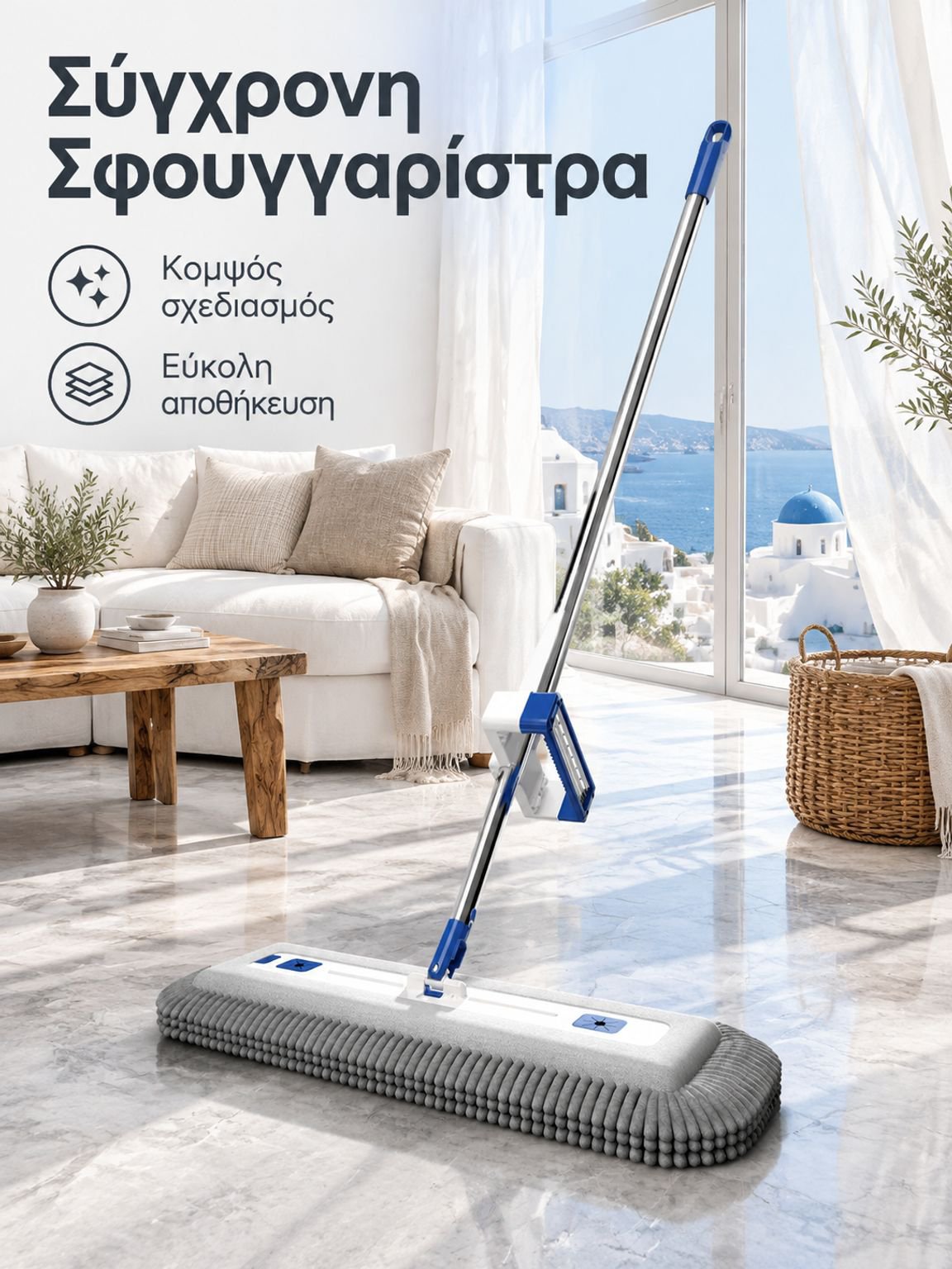 Χωρίς χέρια επίπεδη σφουγγαρίστρα