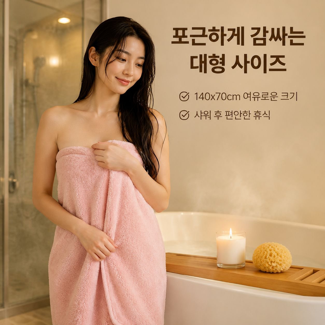 가정용 극세사 욕조 타월 대형 흡수력 부드럽고 빠른 건조