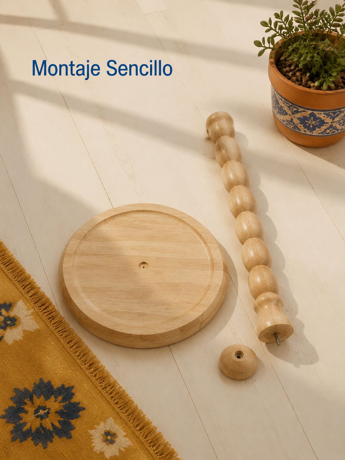Mesa auxiliar de madera maciza de estilo retro americano