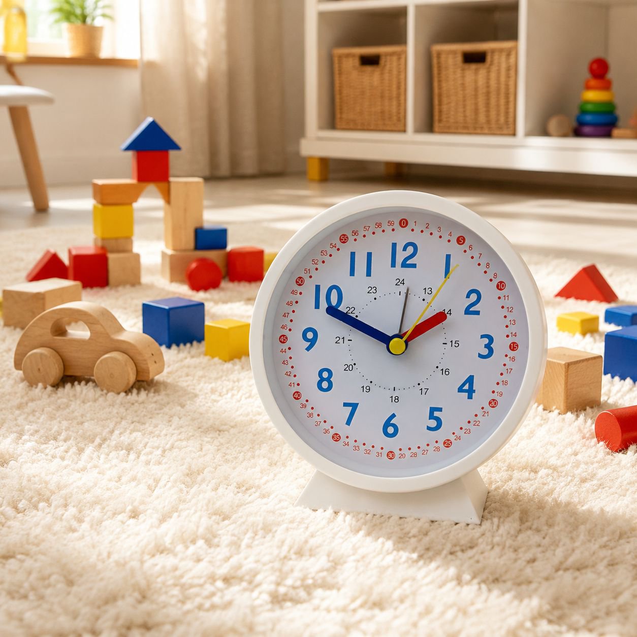 Silent clock for teaching digital time to kids