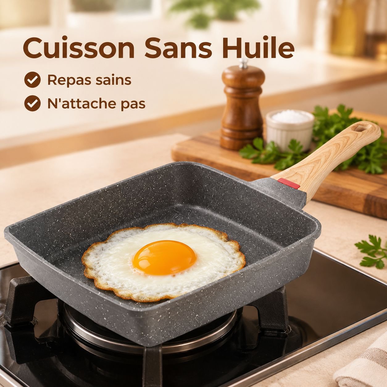 Poêle Carrée Tamagoyaki Japonaise Antiadhésive Pierre Maifan