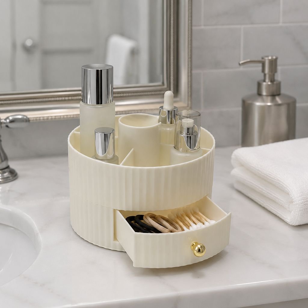 Sleek and stylish cosmetics storage box for home use
