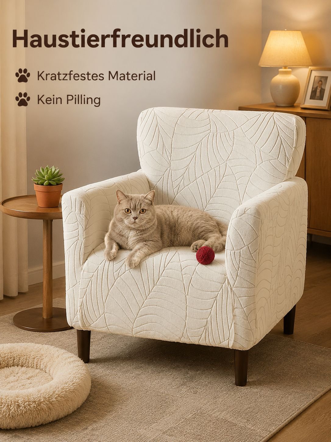 Sofabezug mit Blätter Jacquardmuster für Einzelsofa