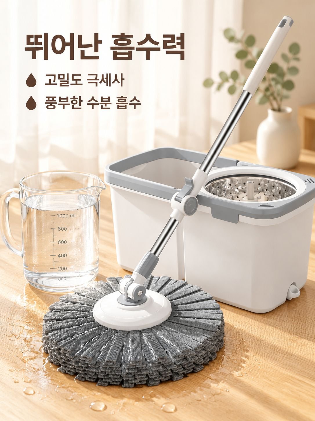 강화 세척 일체 대걸레 배달통