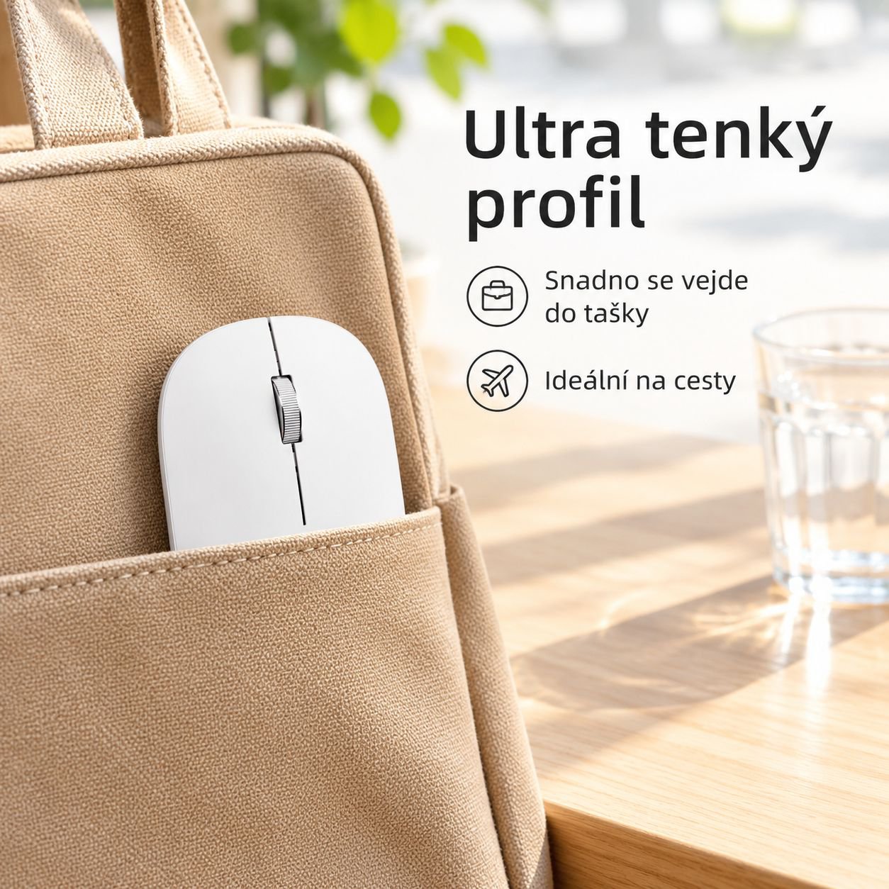 Ergonomická bezdrátová tichá Bluetooth myš