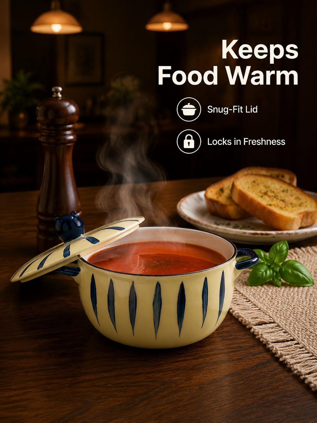 Lidded Ceramic Soup Bowl Set