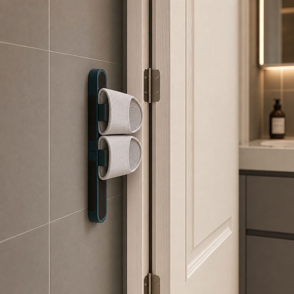 Punch-Free Bathroom Wall Slipper Organizer and Drainage Rack
