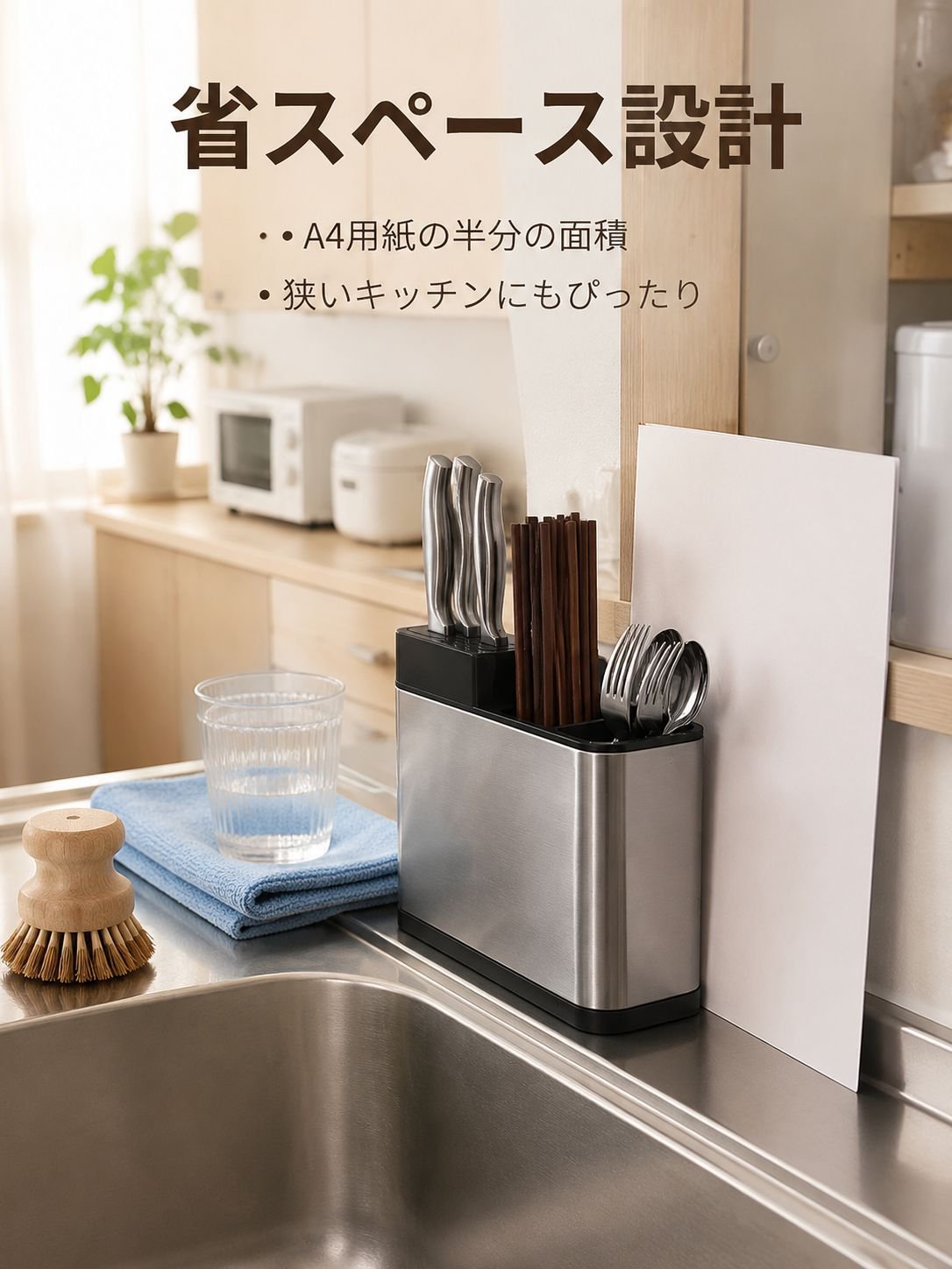 箸とナイフを収納できる3in1収納