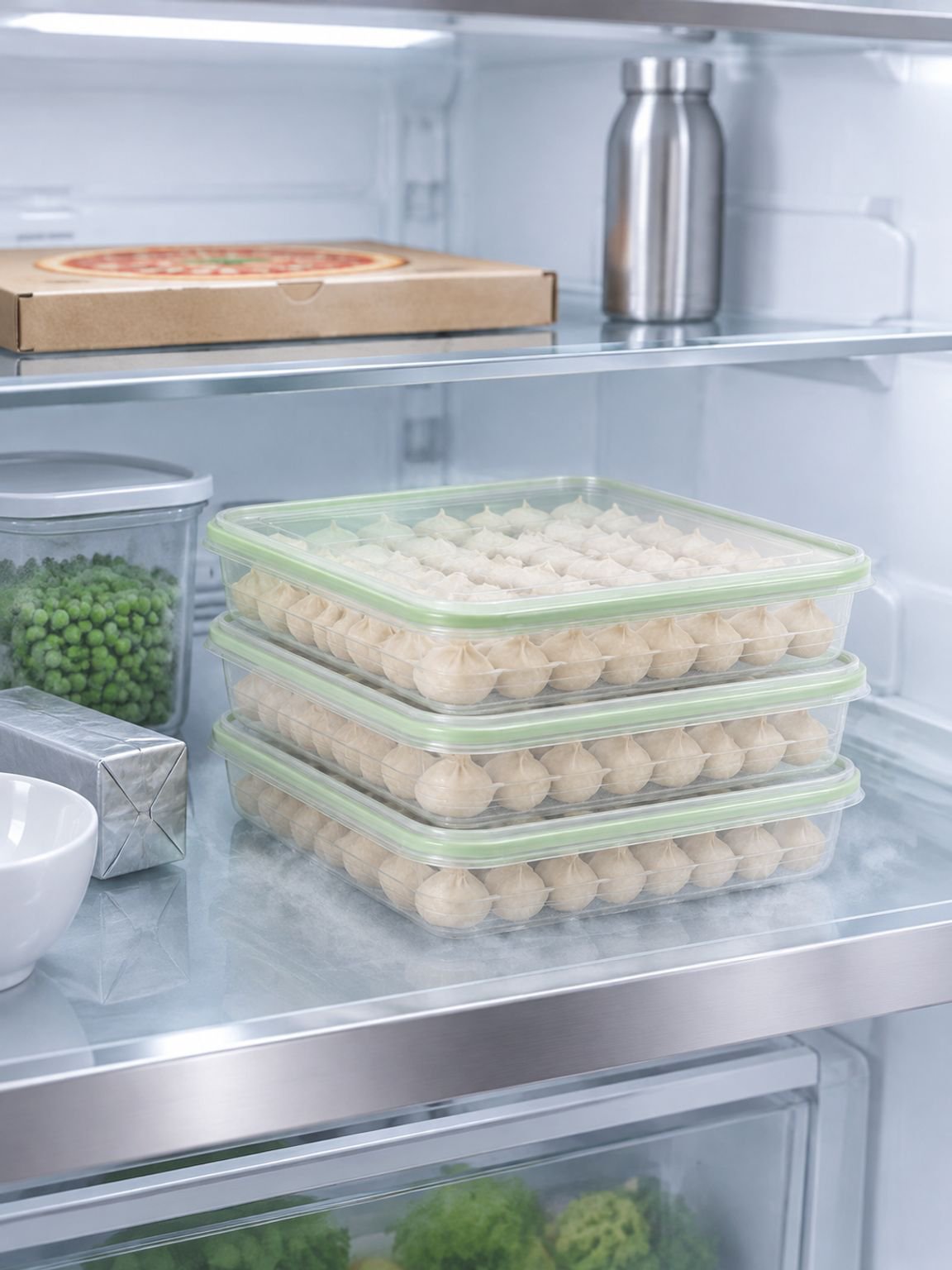 Teigtaschen Gefrierbox Dumpling Frischhaltebox für Kühlschrank Lebensmittelecht