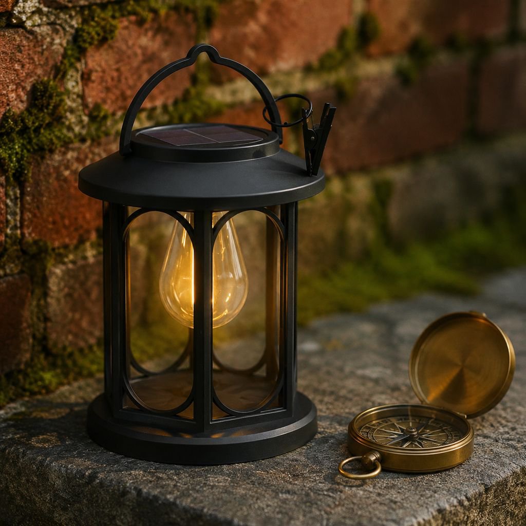Waterproof solar hanging lamp with vintage design