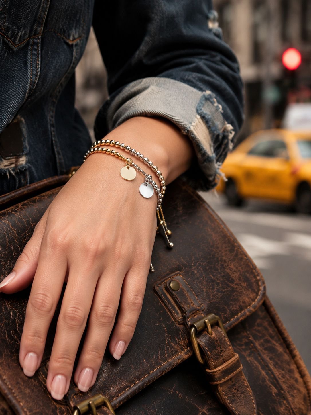 Adjustable bracelet with unique bead design