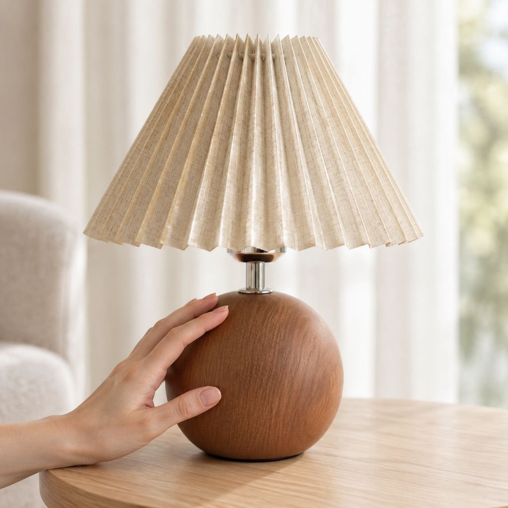Nordische Falten-Lampe für Schlafzimmer und Nachtlicht