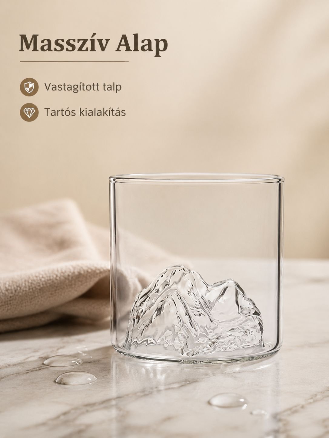 Átlátszó háztartási whisky pohár