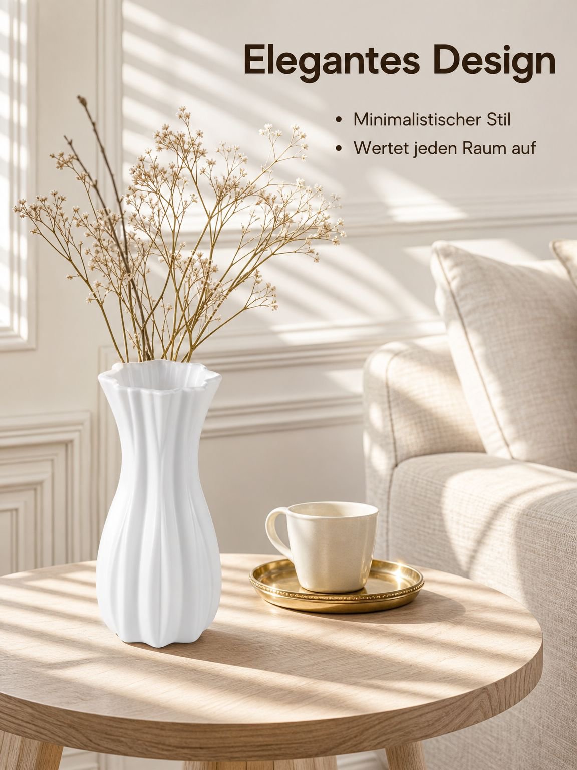 Bodenvase im französischen Stil, Plastikvase, Blumentopf, künstliche Blumen, Vintage-Wohnaccessoire.