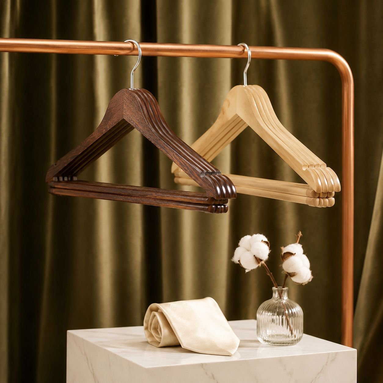 NonMarking Solid Wood Adult Clothes Hanger