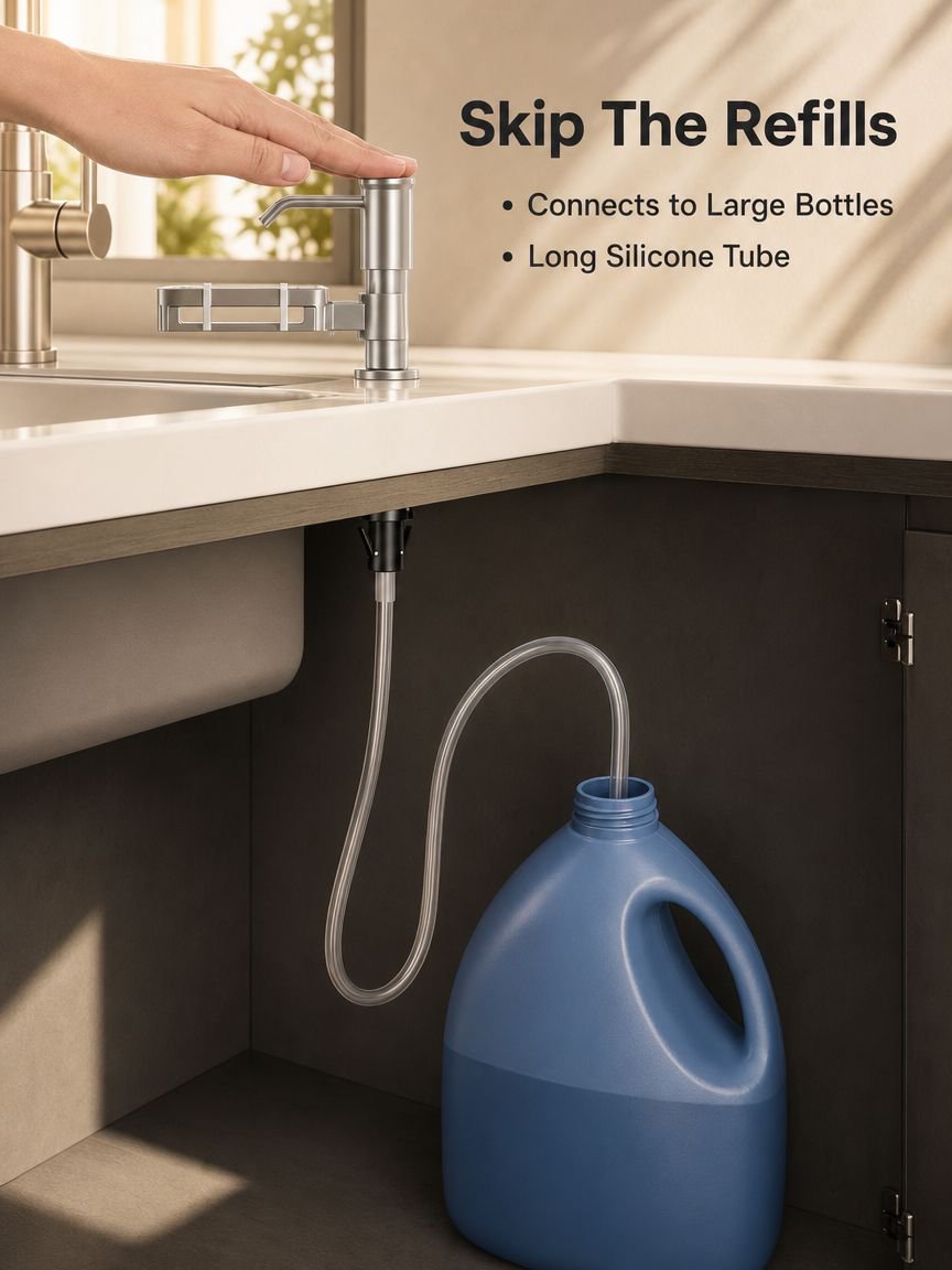 Extendable soap dispenser for sinks