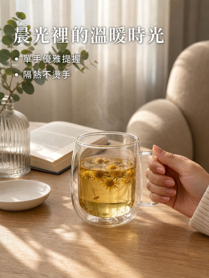 雙層玻璃杯家用手把杯