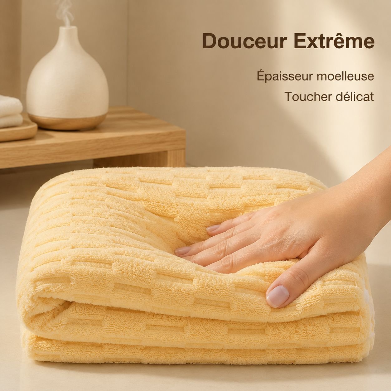 Serviette en corail épaissie, grande taille, super absorbante