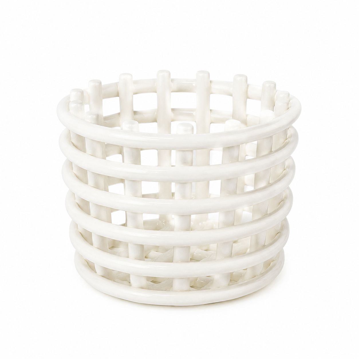 Creative Ceramic Storage Basket Bathroom Organizer Planter Vase