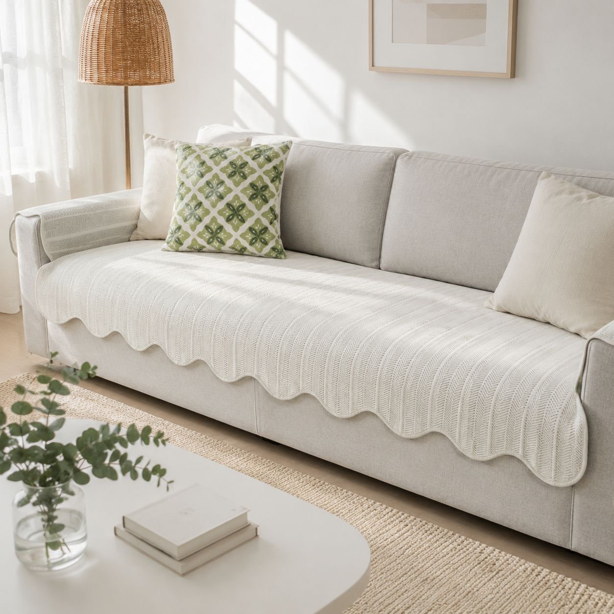 Anti-Skid Breathable Summer Ice Silk Sofa Pad