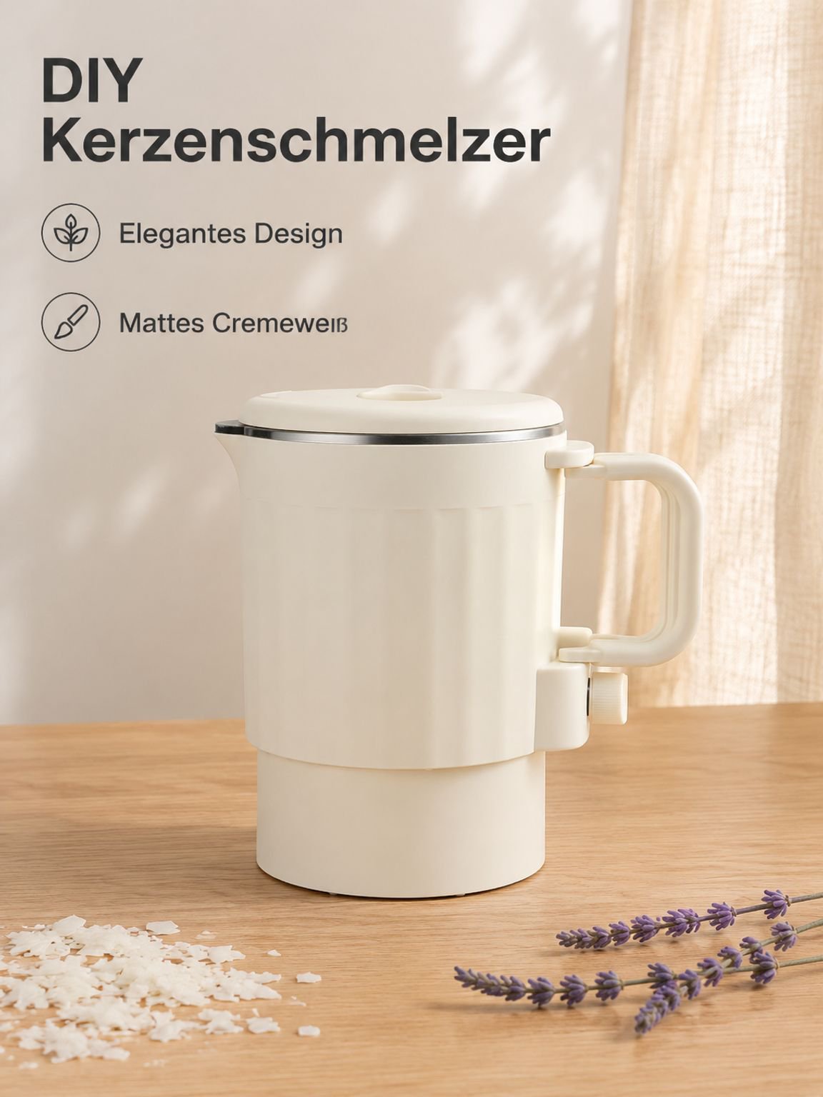 FBA Kerzenset mit faltbaren Kerzenschmelzöfen + abnehmbarem Netzkabel [Auslaufsichere Innenauskleidu