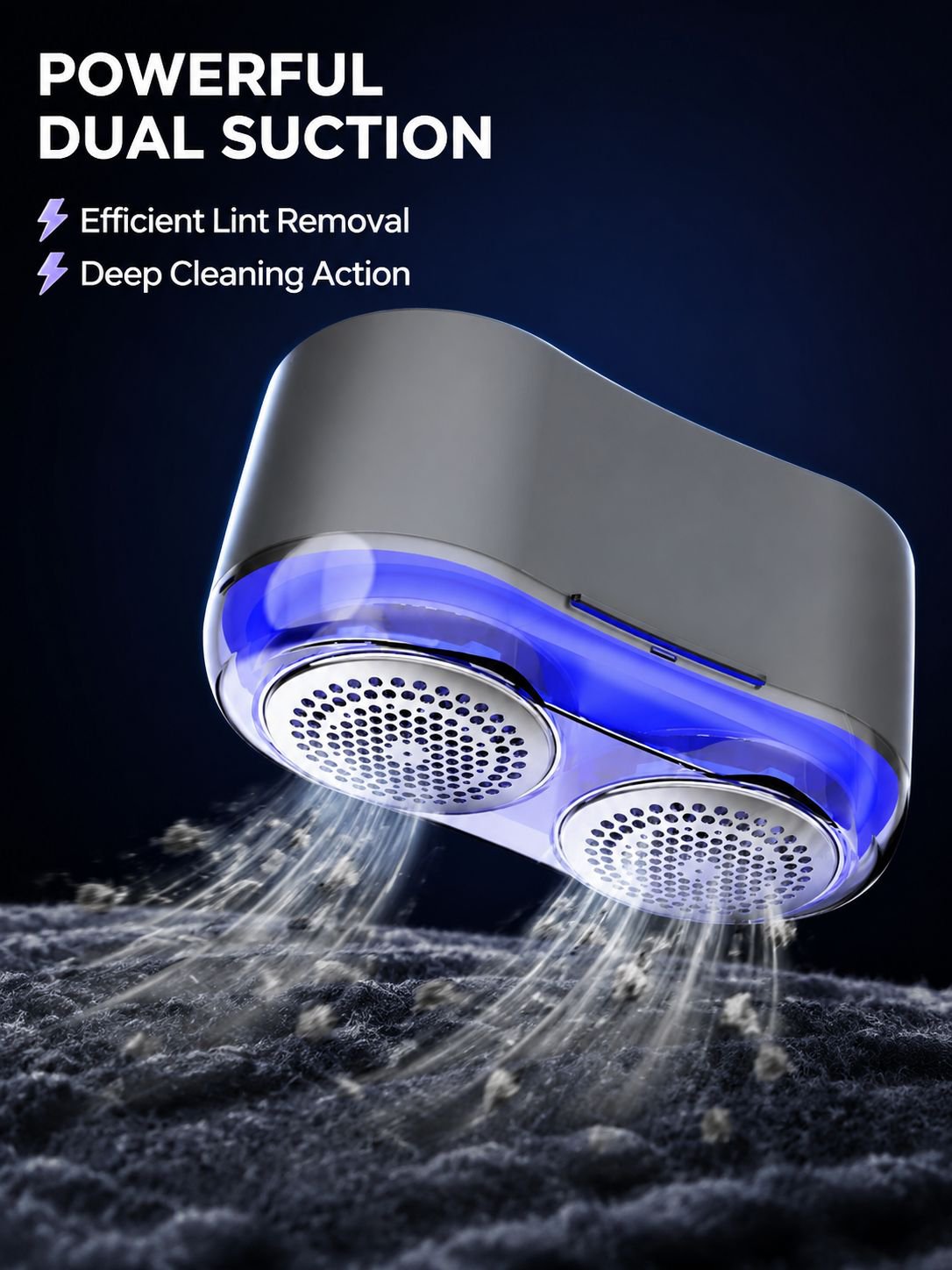 Smart Dualhead Lint Remover Strong Suction Auto Shutdown Clothes Cleaner Mite Removal