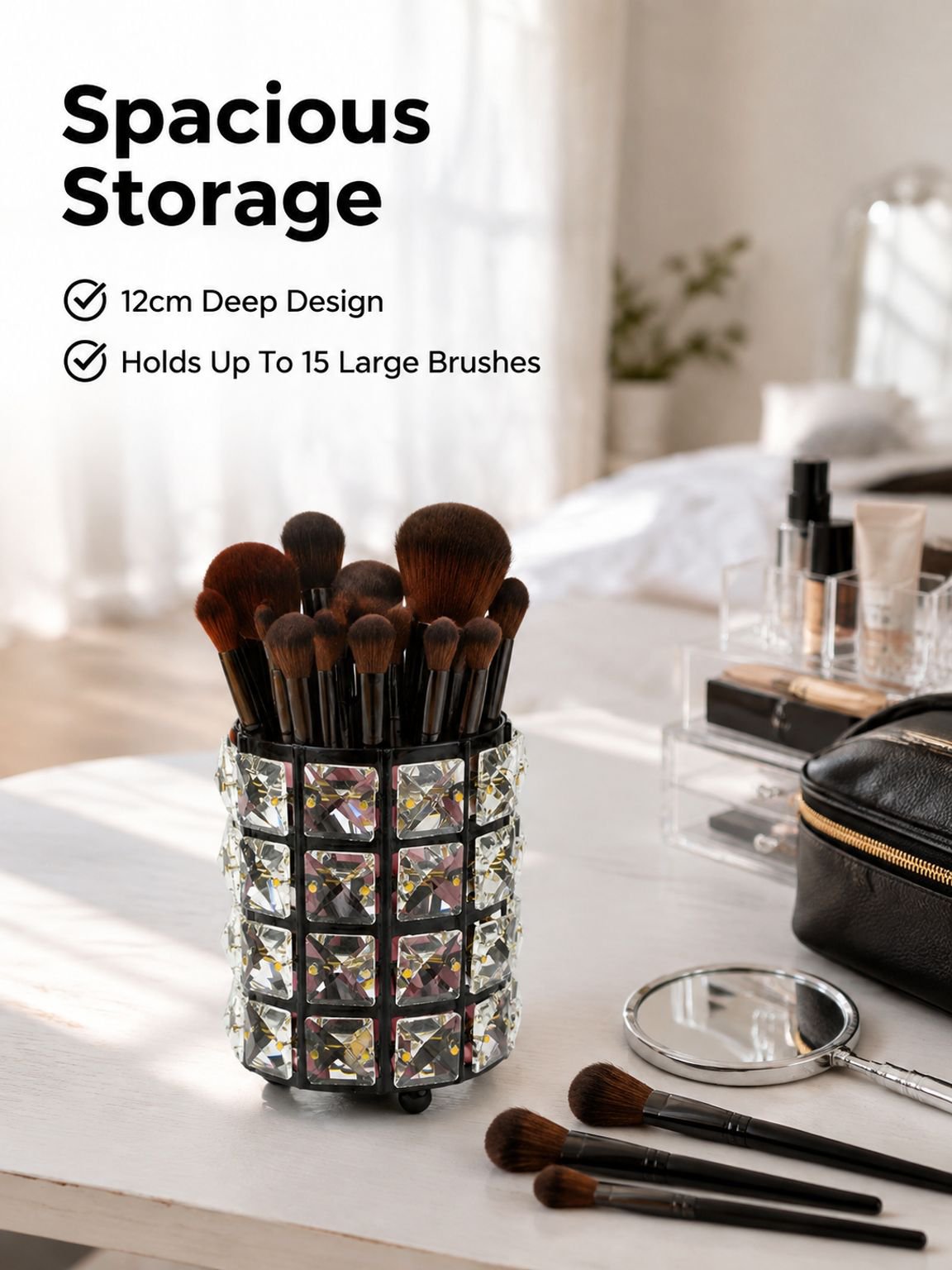 Crystal Pen Holder Makeup Brush Storage Box