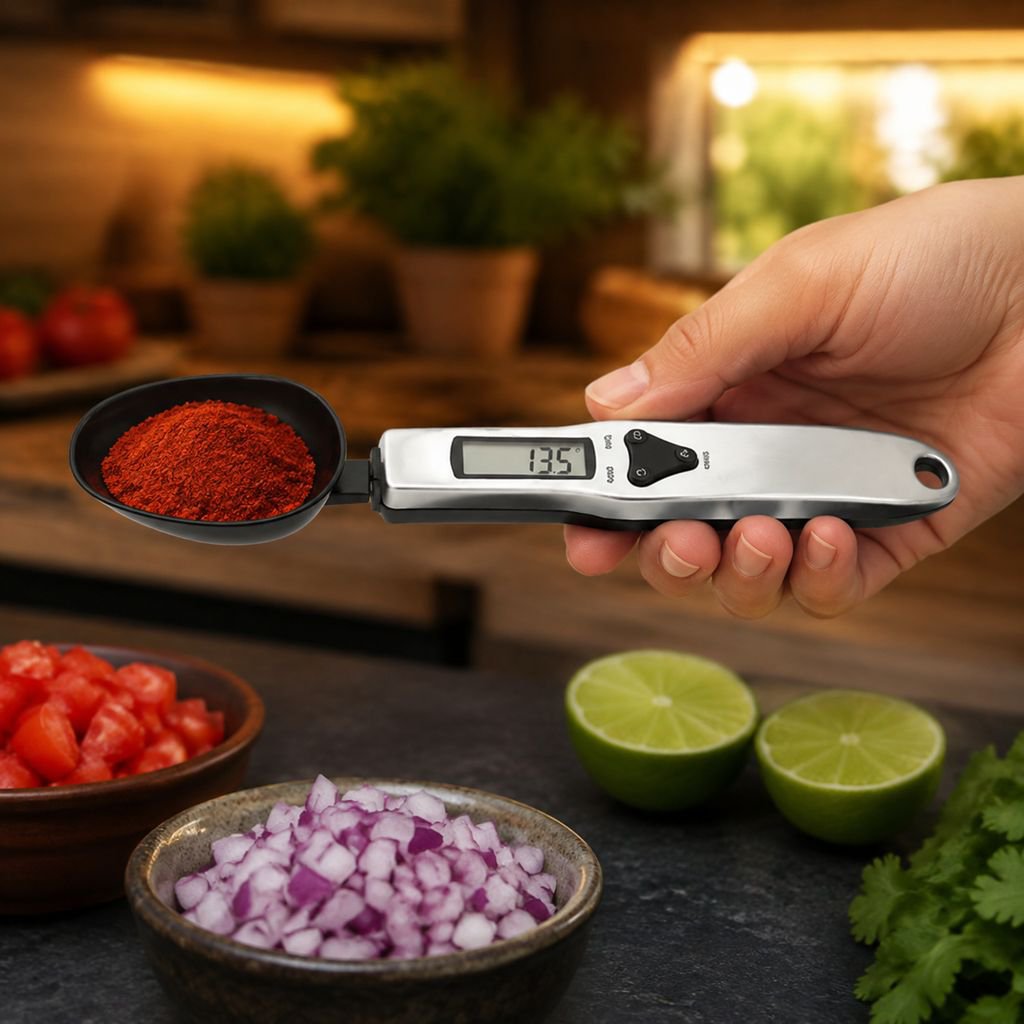 Cuchara medidora electrónica portátil de alta precisión para repostería y cocina