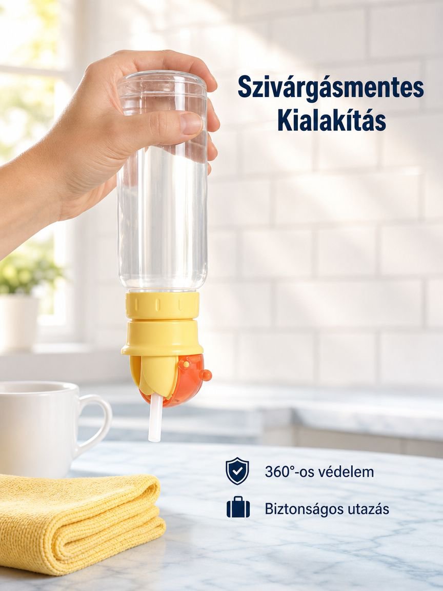 Univerzális ivópalack kupak, fulladásgátló kialakítással